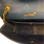 Chanel Vintage Blue Lambskin Flap Bag 1989