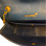 Chanel Vintage Blue Lambskin Flap Bag 1989