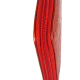 Chanel Red Patent Leather Embossed Camellia Zip-Around Wallet 2010