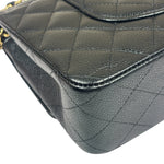 Chanel Black Quilted Caviar Double Flap Bag 2012