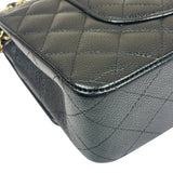 Chanel Black Quilted Caviar Double Flap Bag 2012