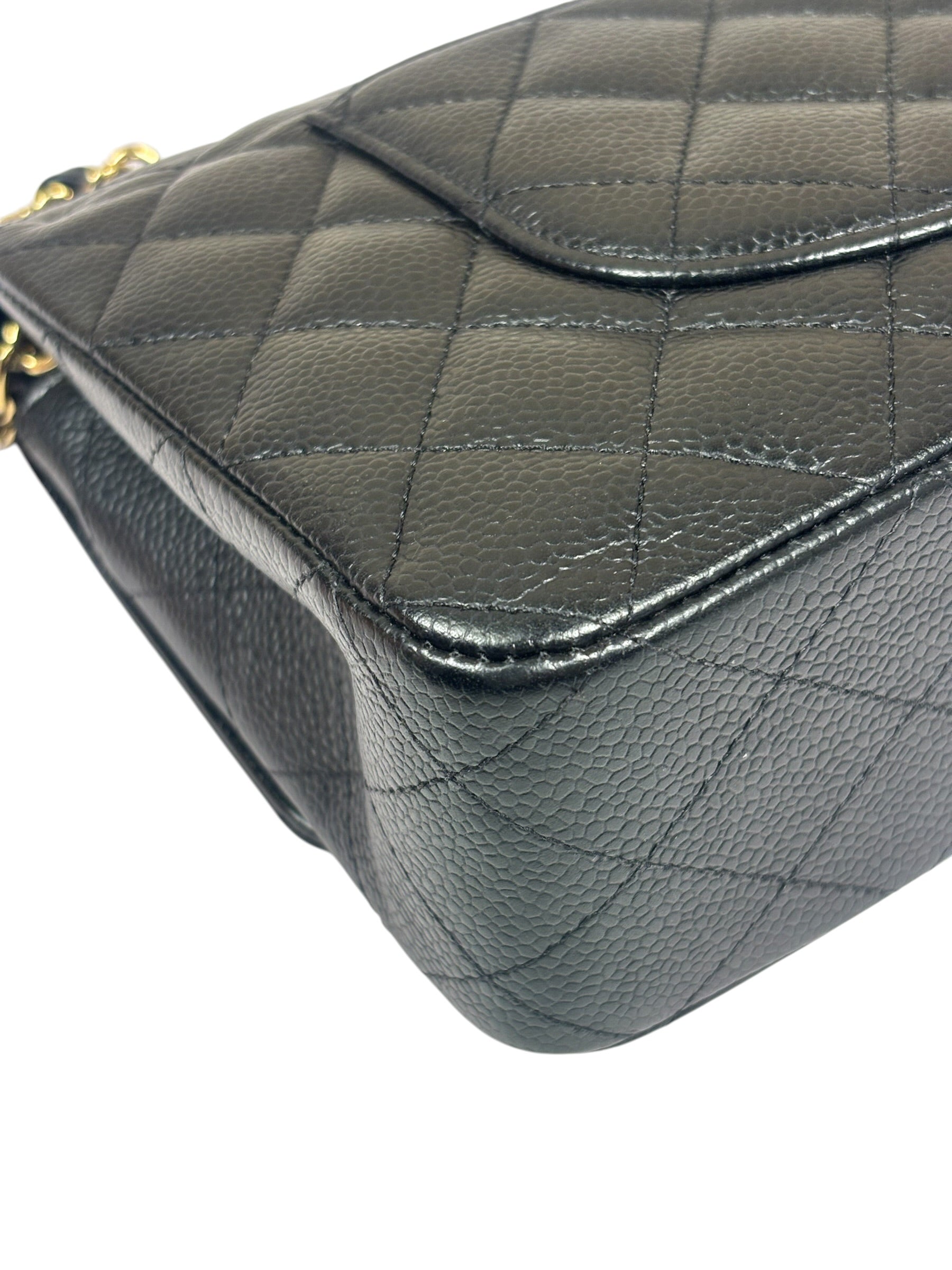 Chanel Black Quilted Caviar Double Flap Bag 2012