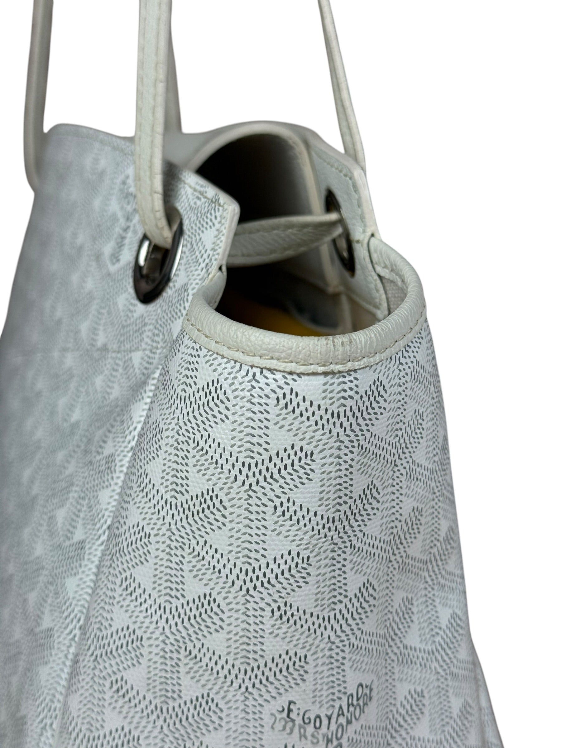 Goyard White Goyardine Sac Rouette PM Shoulder Tote