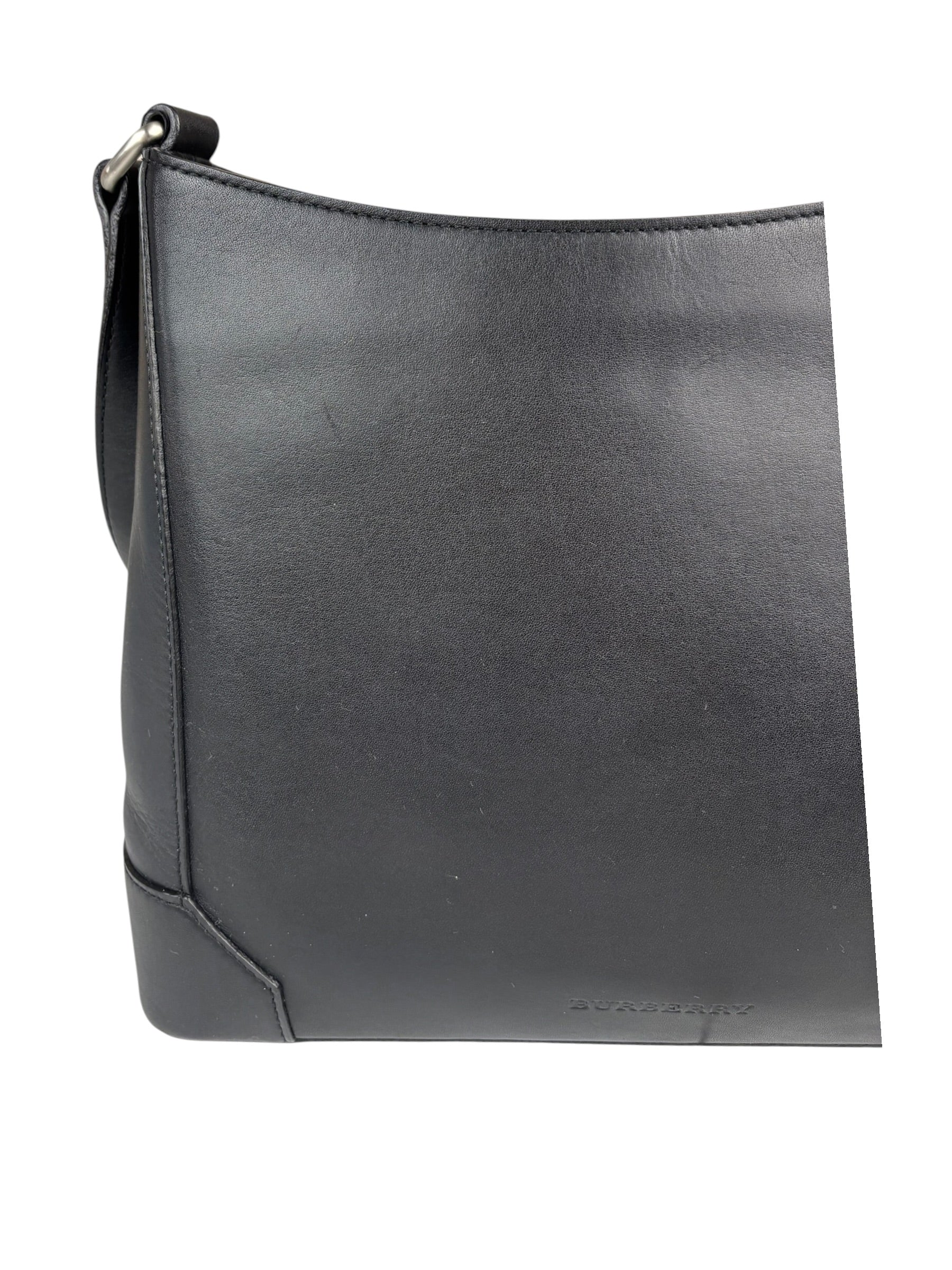 Burberry Black Leather Hobo Bag