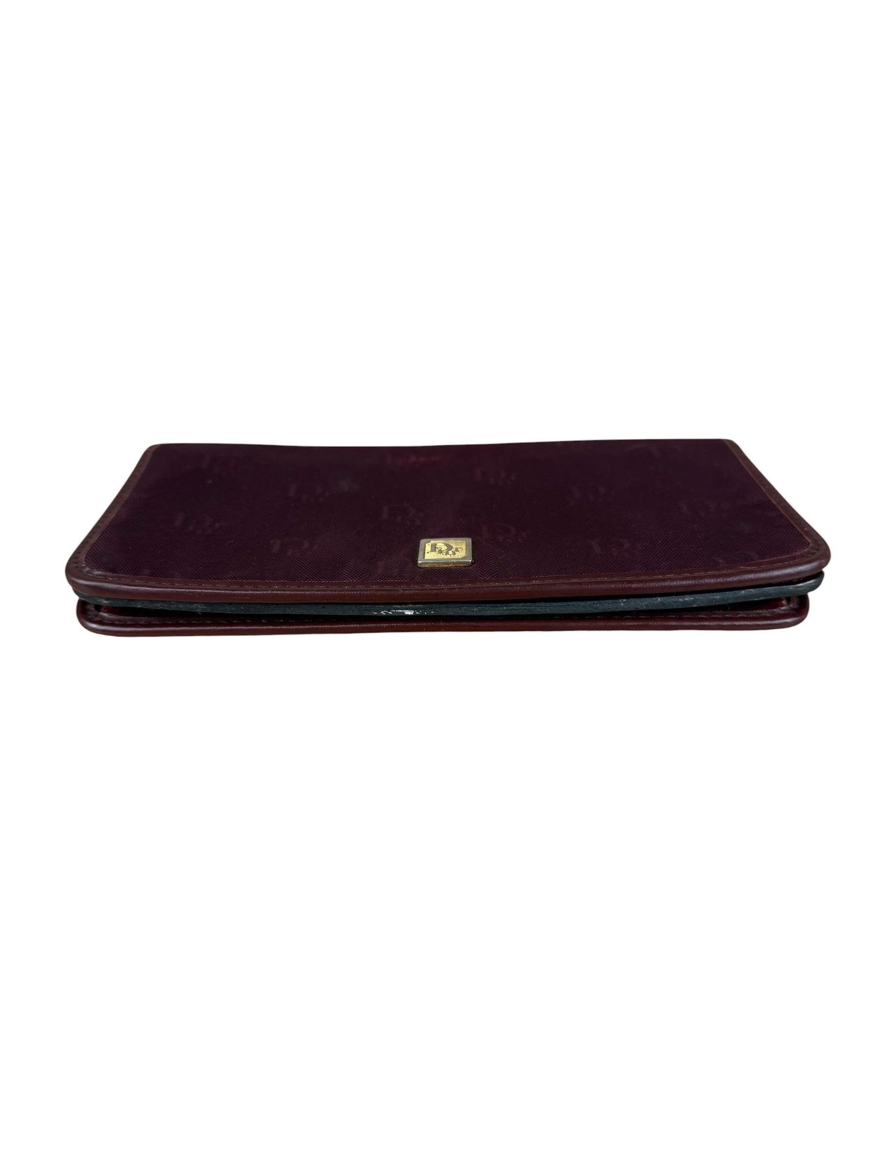 Christian Dior Vintage Canvas Maroon Long Wallet