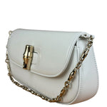Gucci White Leather Bamboo Night Small Clutch/Pochette