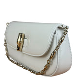 Gucci White Leather Bamboo Night Small Clutch/Pochette