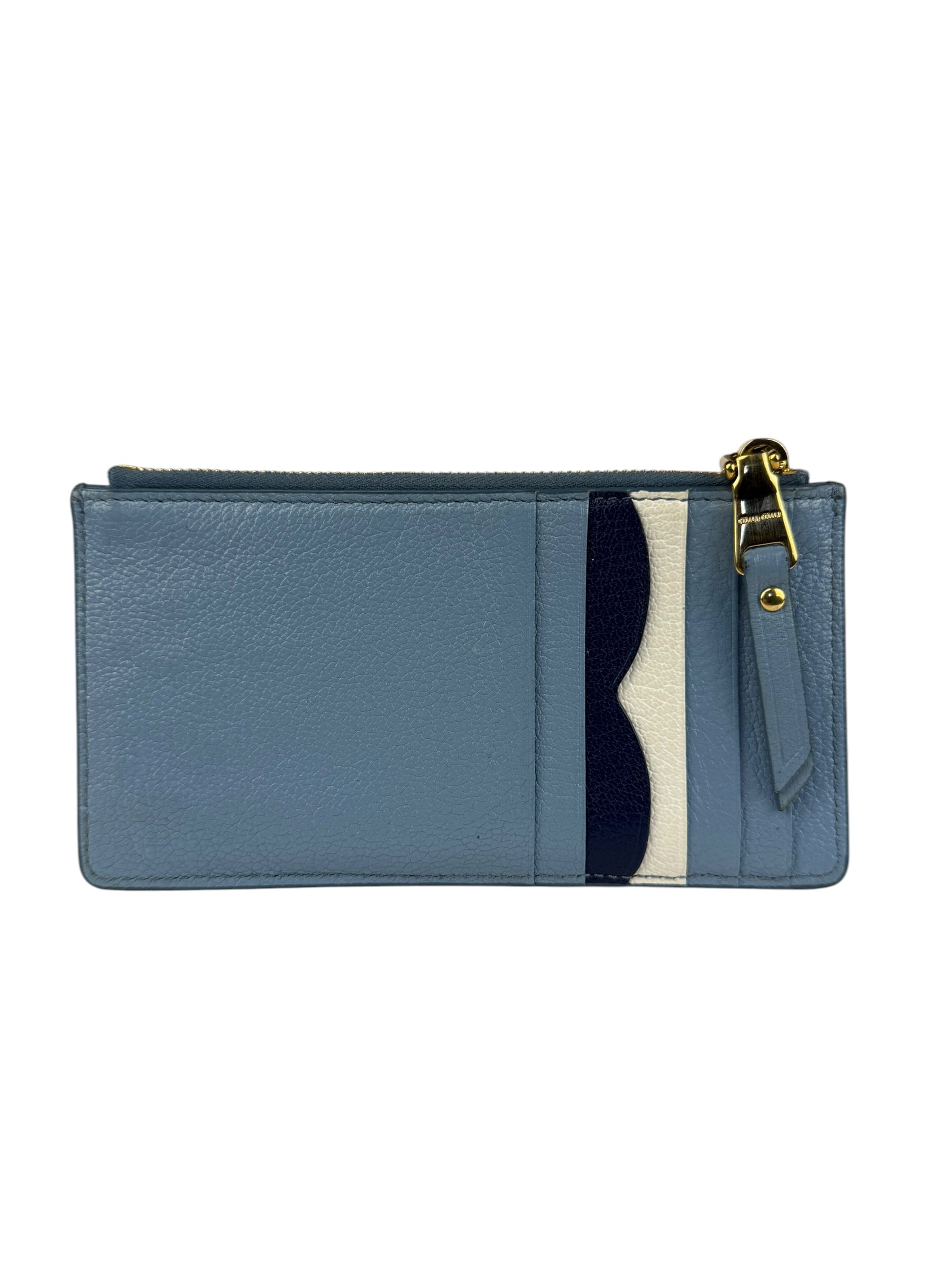 Miu Miu Vintage Blue Zip Cardholder