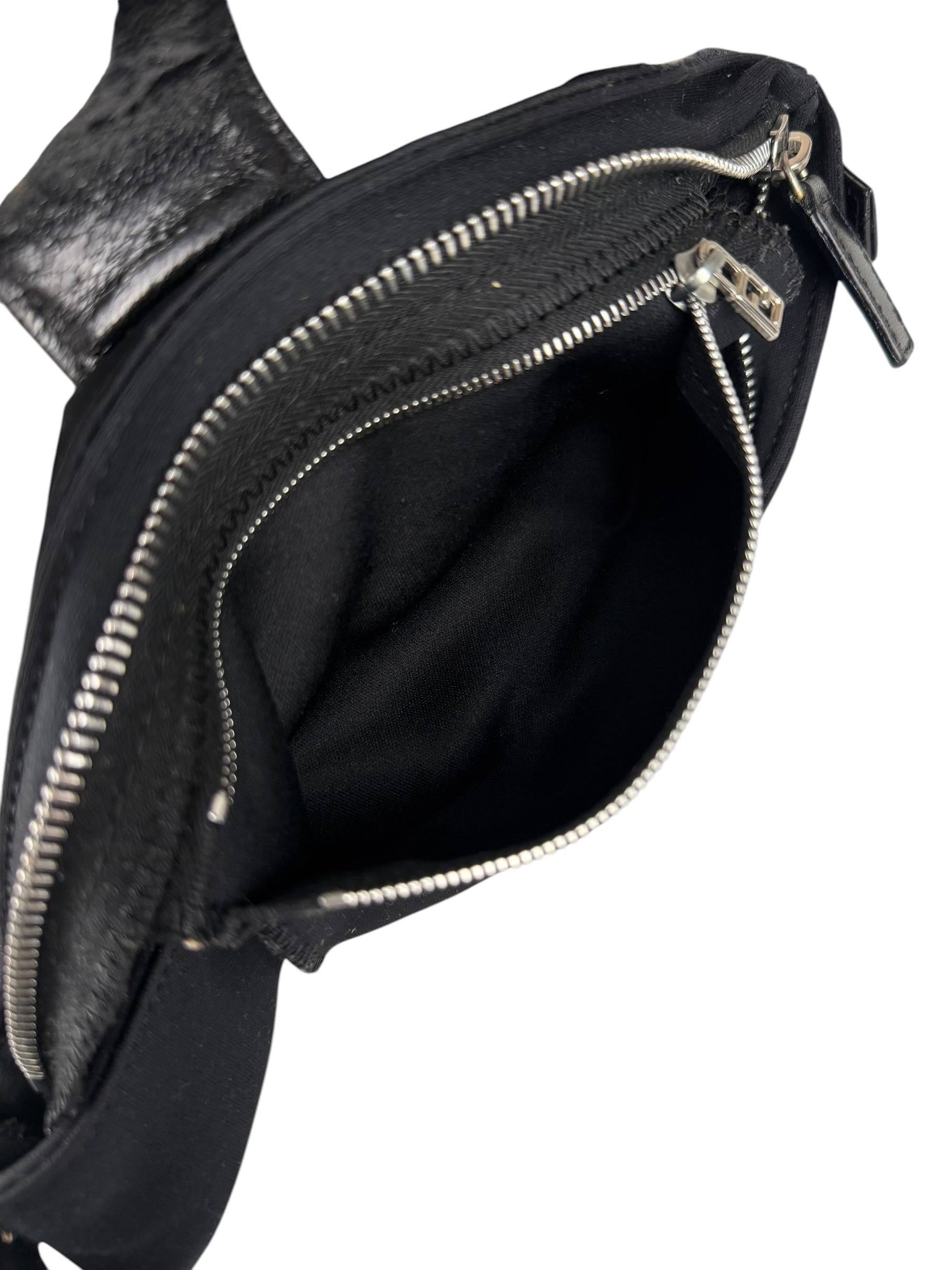 Fendi Black Nylon Mamma Baguette Shoulder Bag