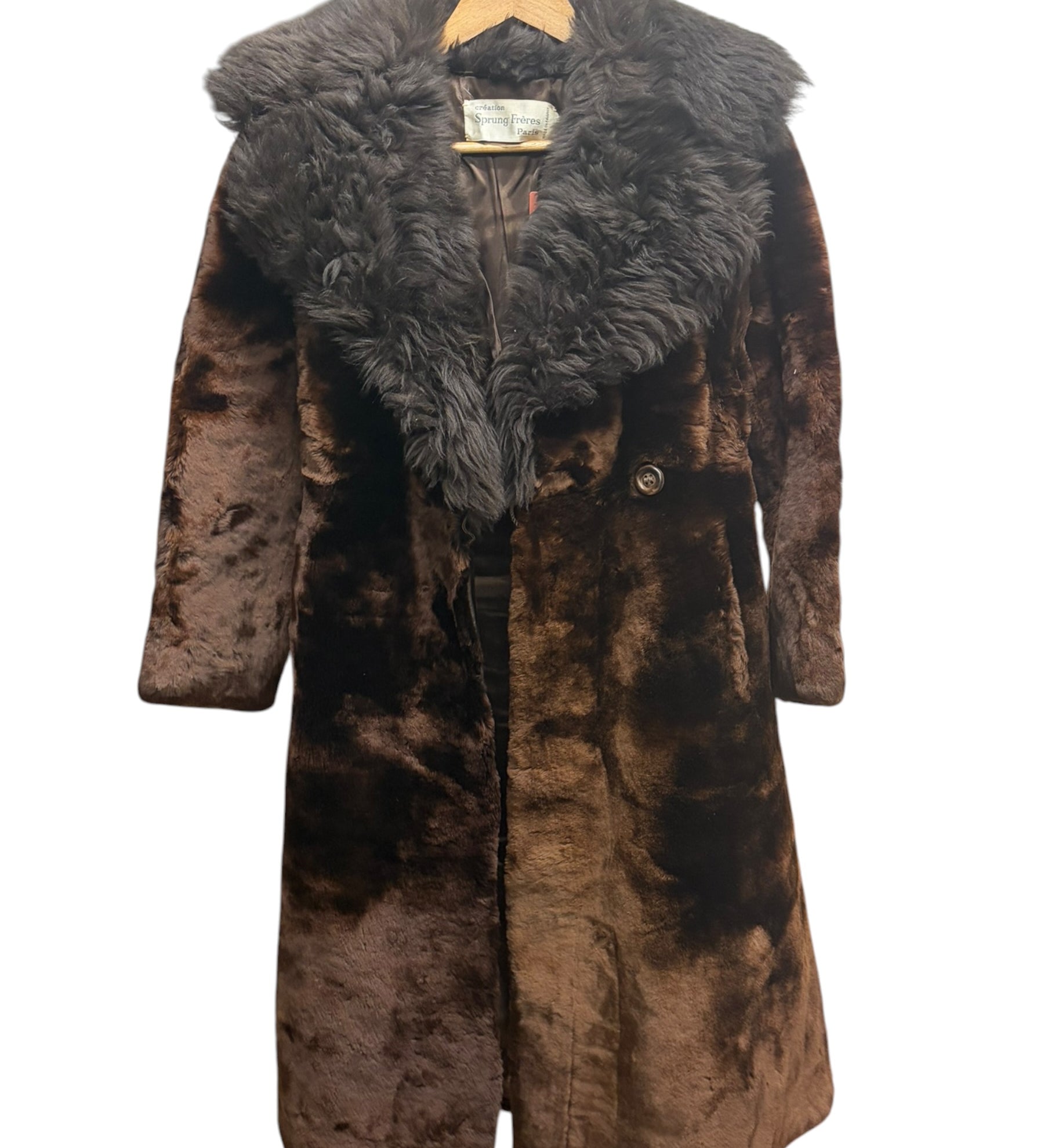 Sprung Freres Brown Fur Long Coat
