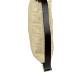 Fendi Vintage FF Ivory Canvas Baguette Shoulder Bag