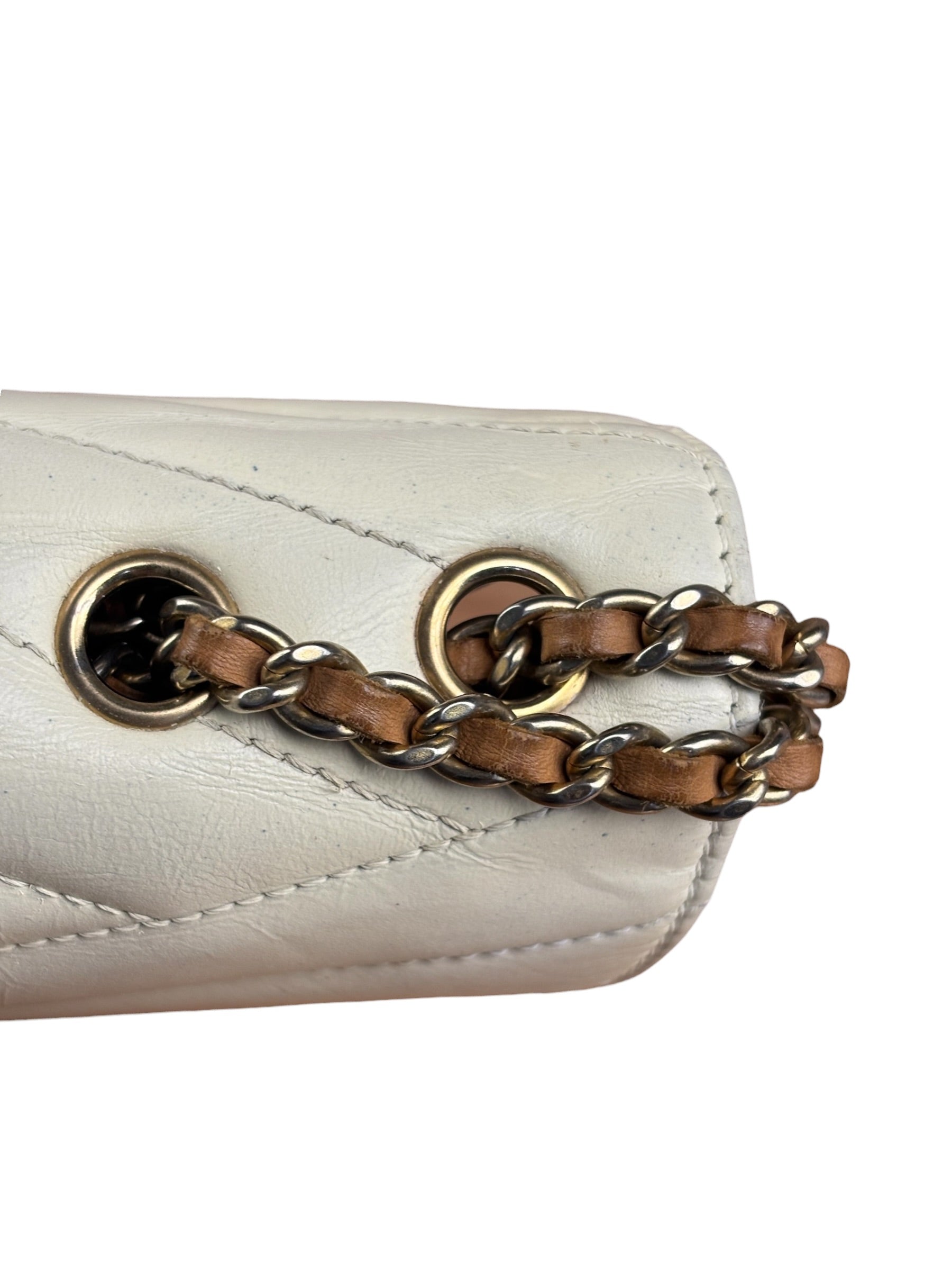 Chanel Beige Gabrielle Chevron Medal Flap 2011