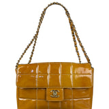 Chanel Gold Patent East West Stitch Flap Bag 2002