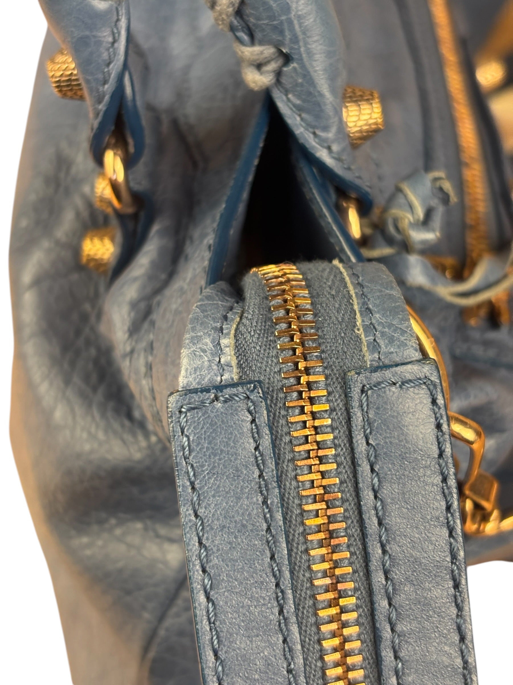 Balenciaga Light Blue Arena Leather Classic Le City