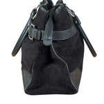 Salvatore Ferragamo Black Leather Trim Gancini Monogram Canvas Shoulder Bag