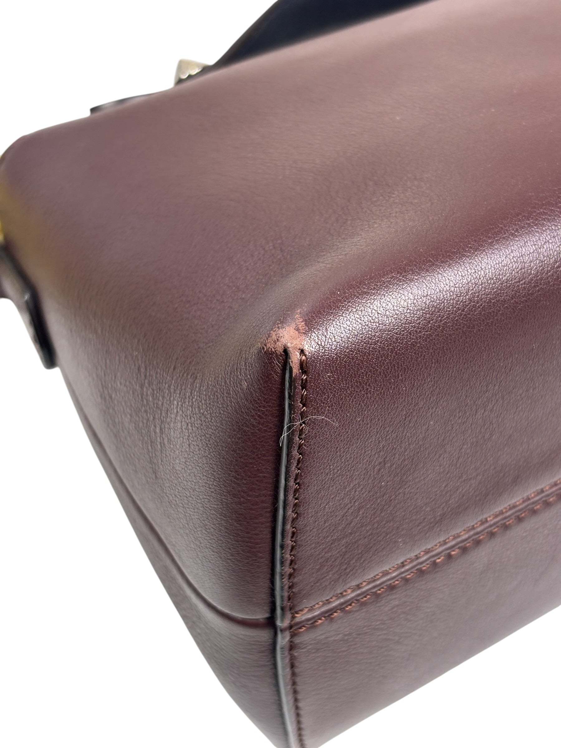 Fendi Burgundy By The Way 2 Way Boston Bag