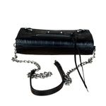 Balenciaga Black Croc Embossed Le City Clutch