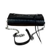 Balenciaga Black Croc Embossed Le City Clutch