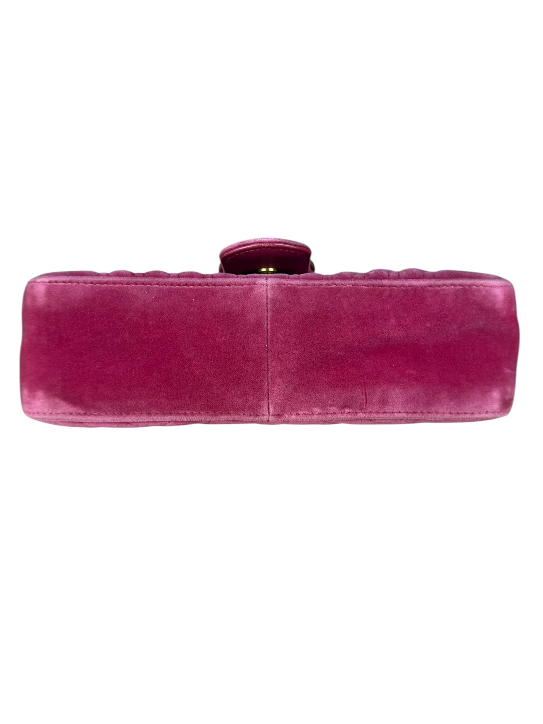 Gucci GG Marmont Pink Velour Chain Bag