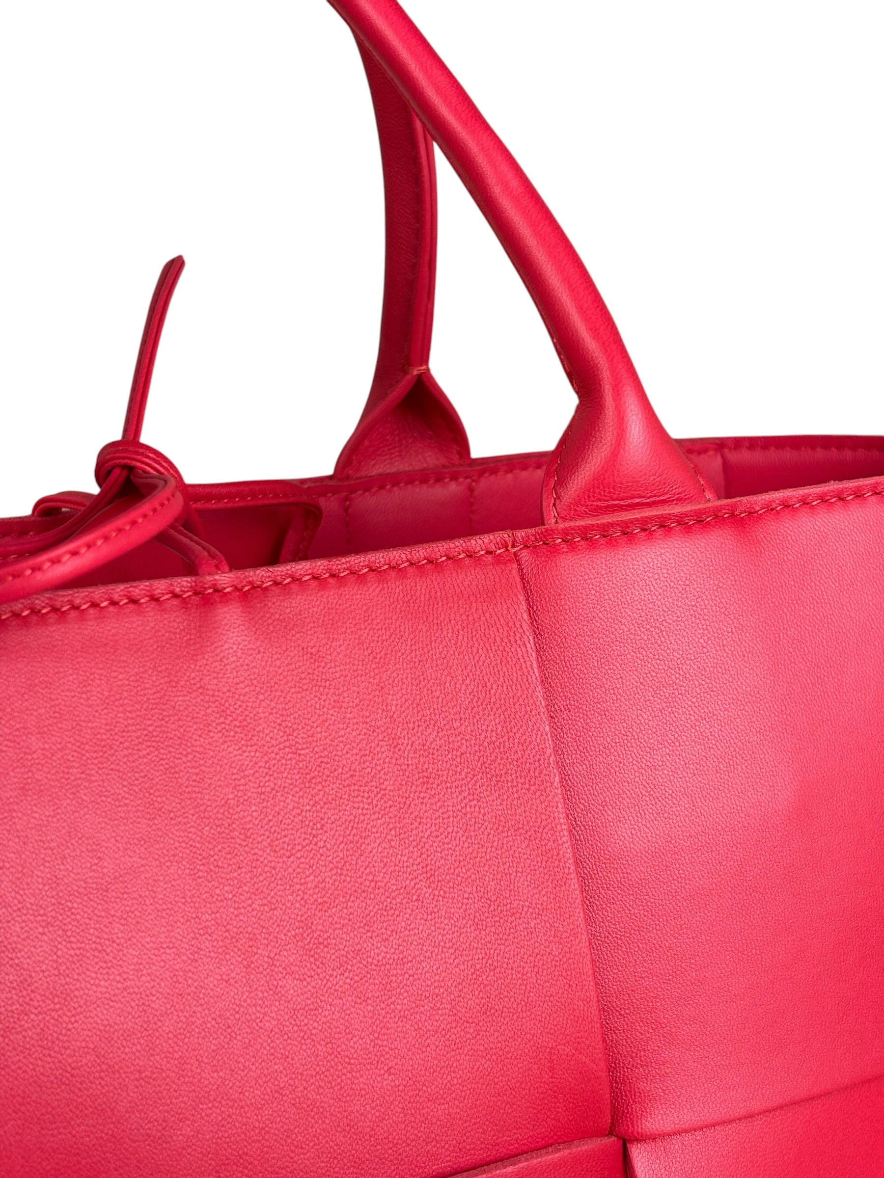 Bottega Veneta Red Leather Arco Tote Bag
