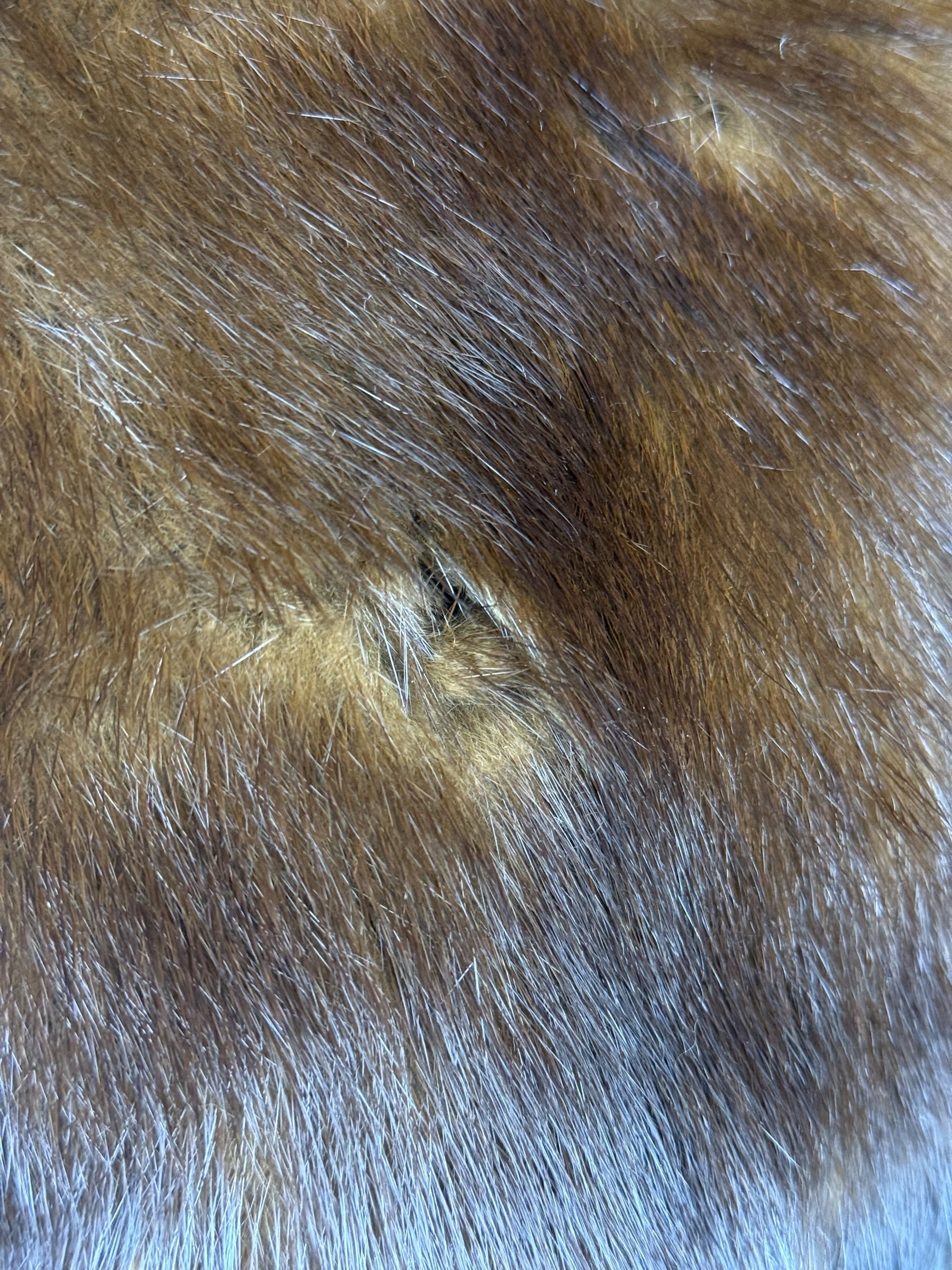 Vintage Brown Fur Tailed Shawl