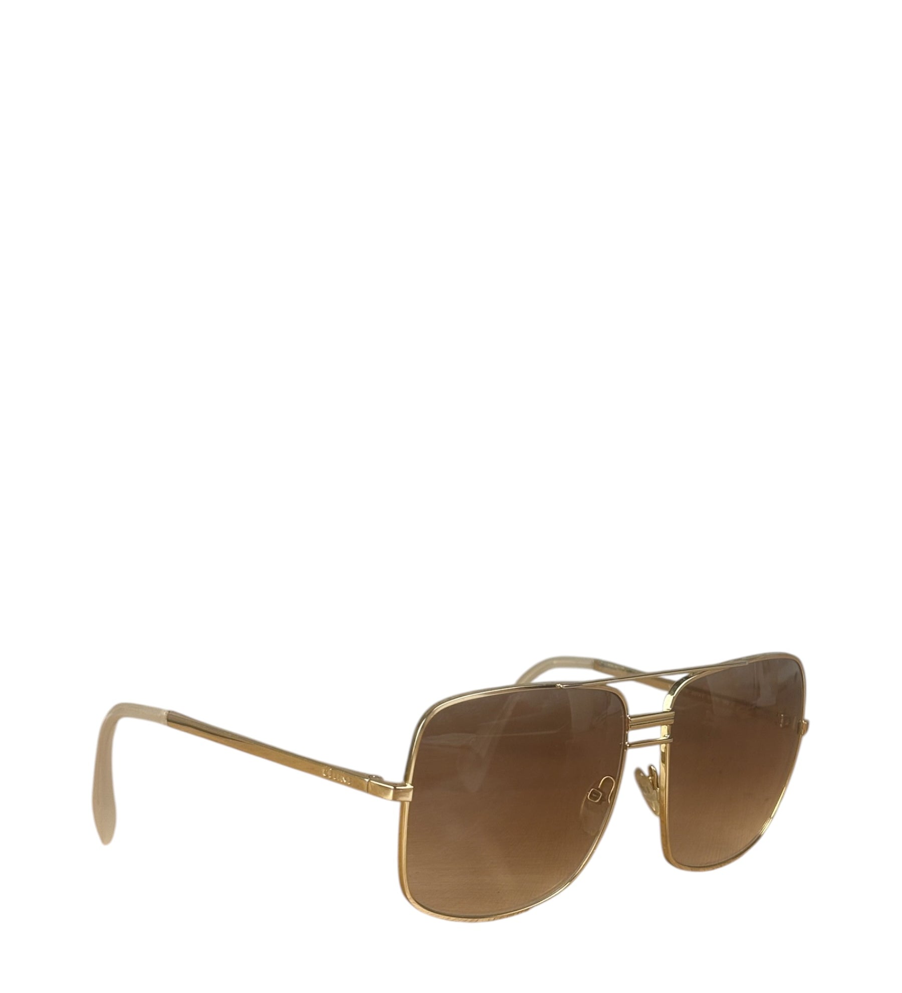 Celine Gold Tone Square Aviator Sunglasses CL41808/S