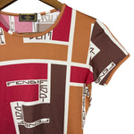 Fendi FF Logo Short Sleeve Top Pink