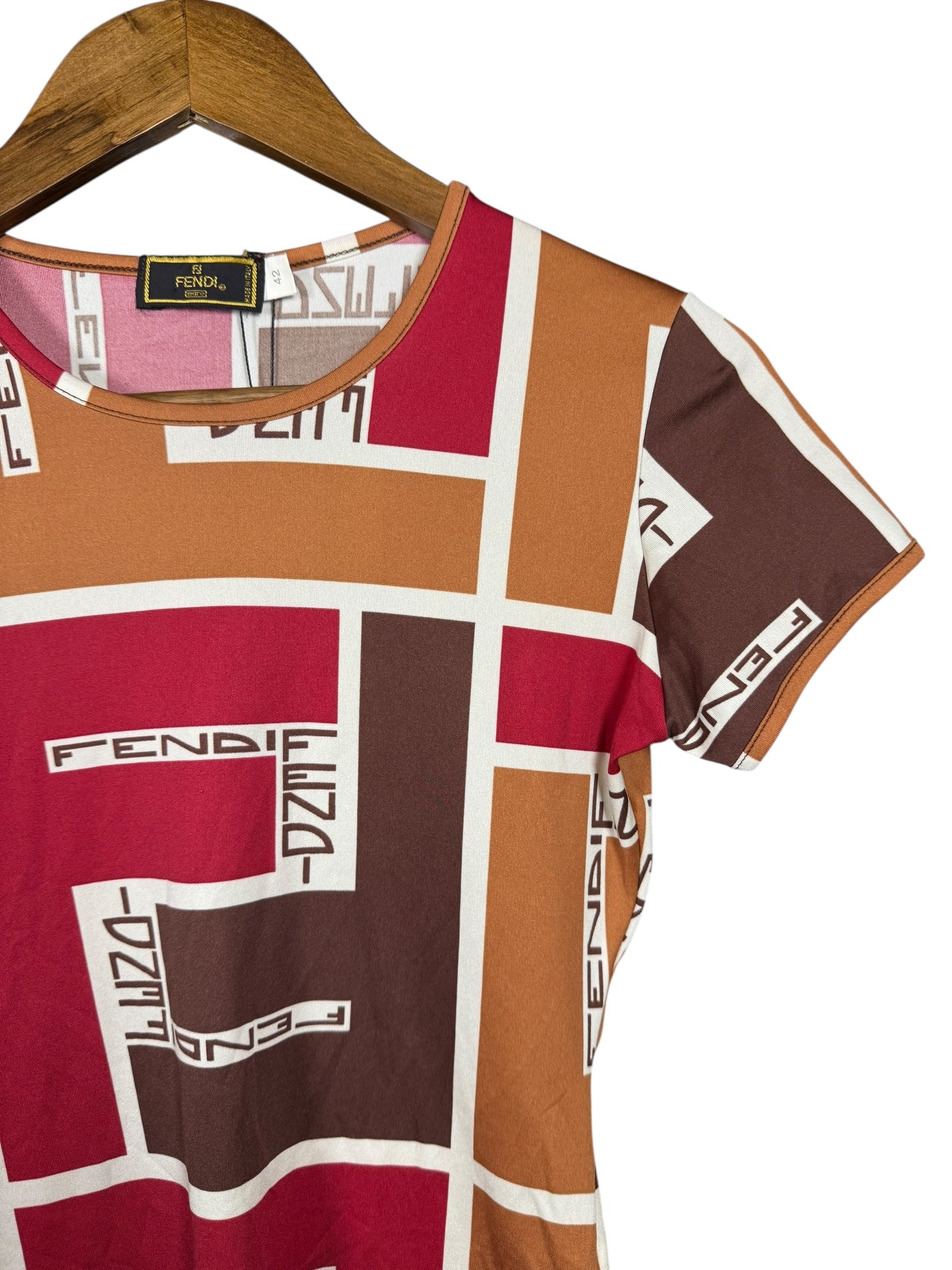 Fendi FF Logo Short Sleeve Top Pink