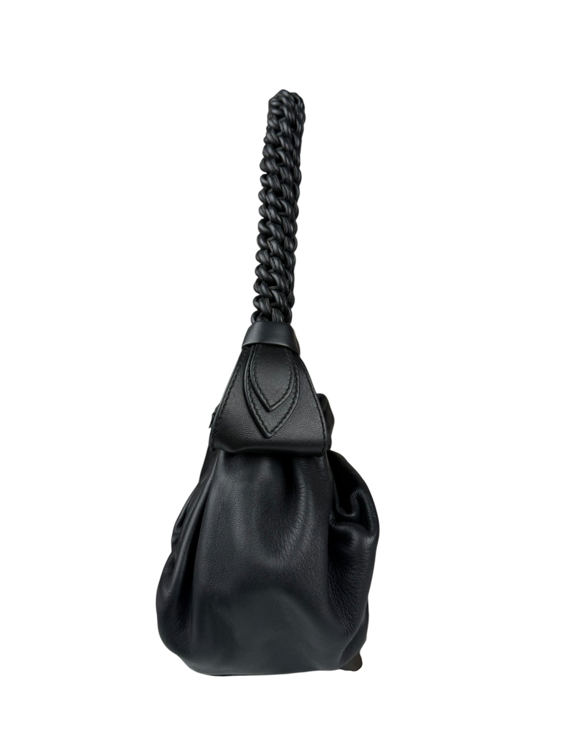Bottega Veneta Braided Handle Leather Shoulder Bag