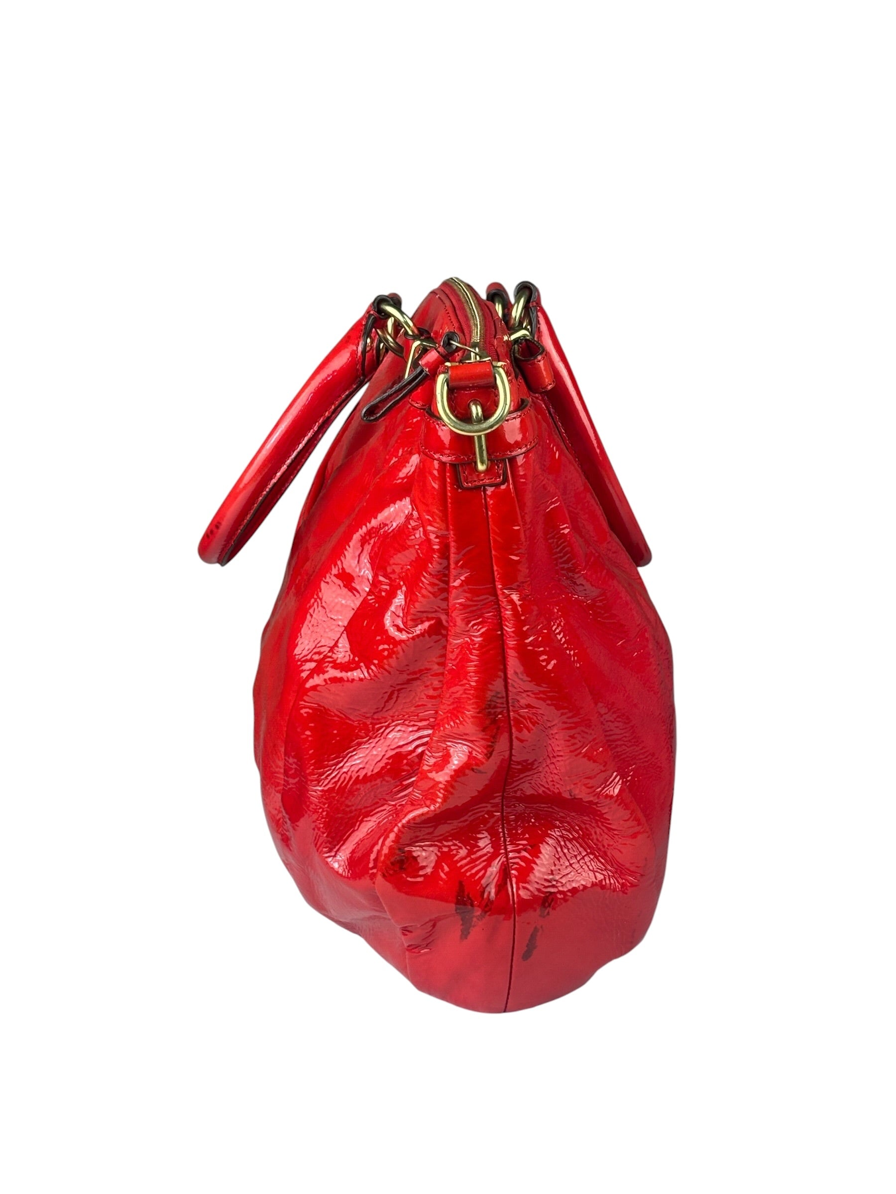 Coach Red Patent Leather Two-Way Bag