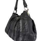 Prada Black Tessuto Nylon/Leather Waves Shoulder Bag