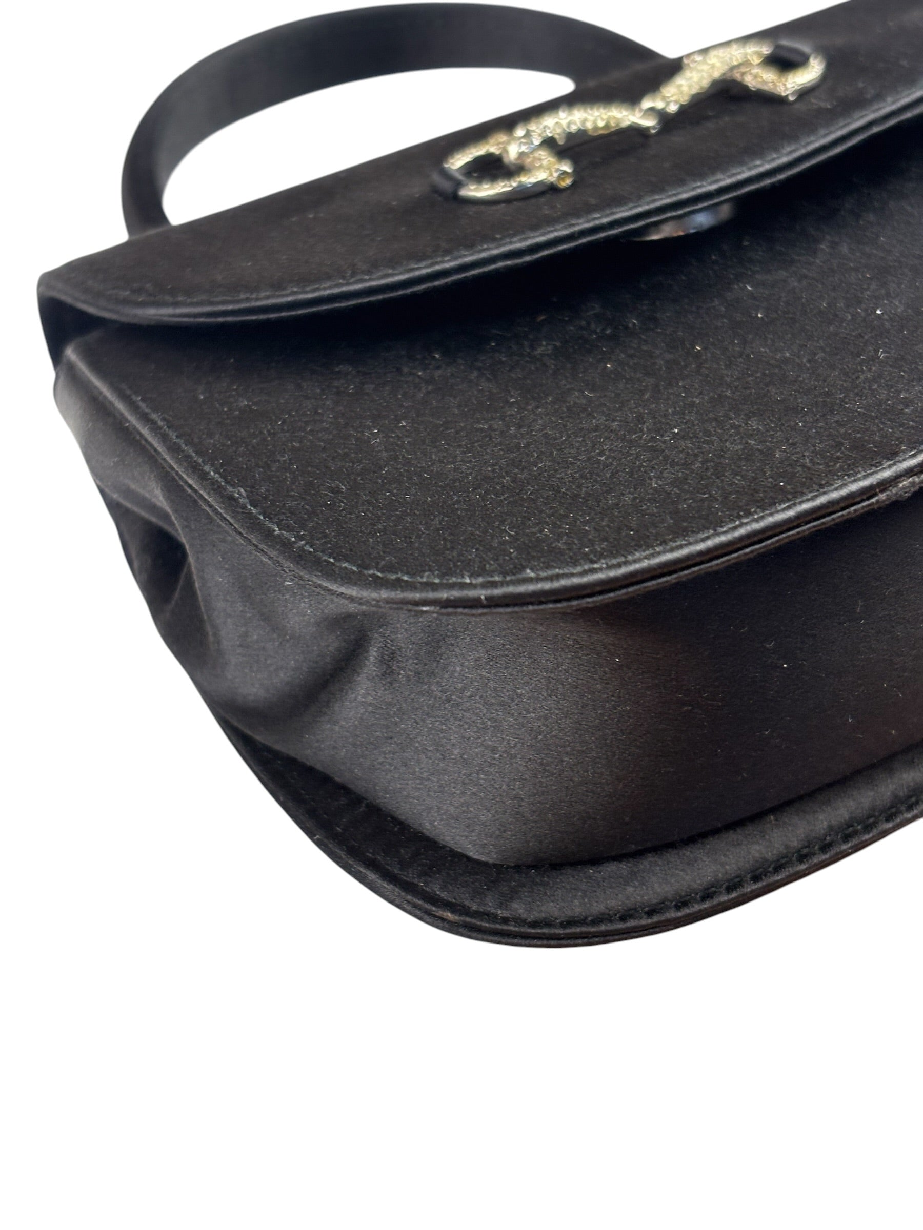 Gucci Vintage Satin Horsebit Top Handle Bag