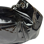 Chanel Black Patent Leather Camellia Petals Shoulder Bag 2010