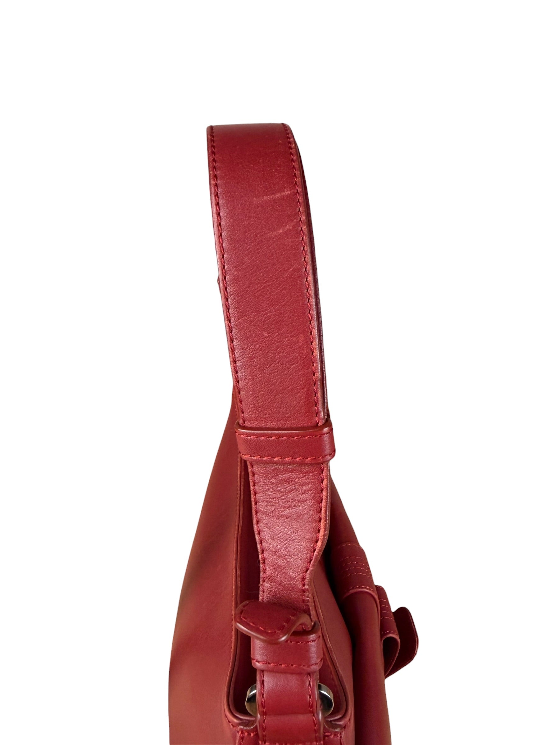 Loewe Vintage Red Leather Shoulder Bag