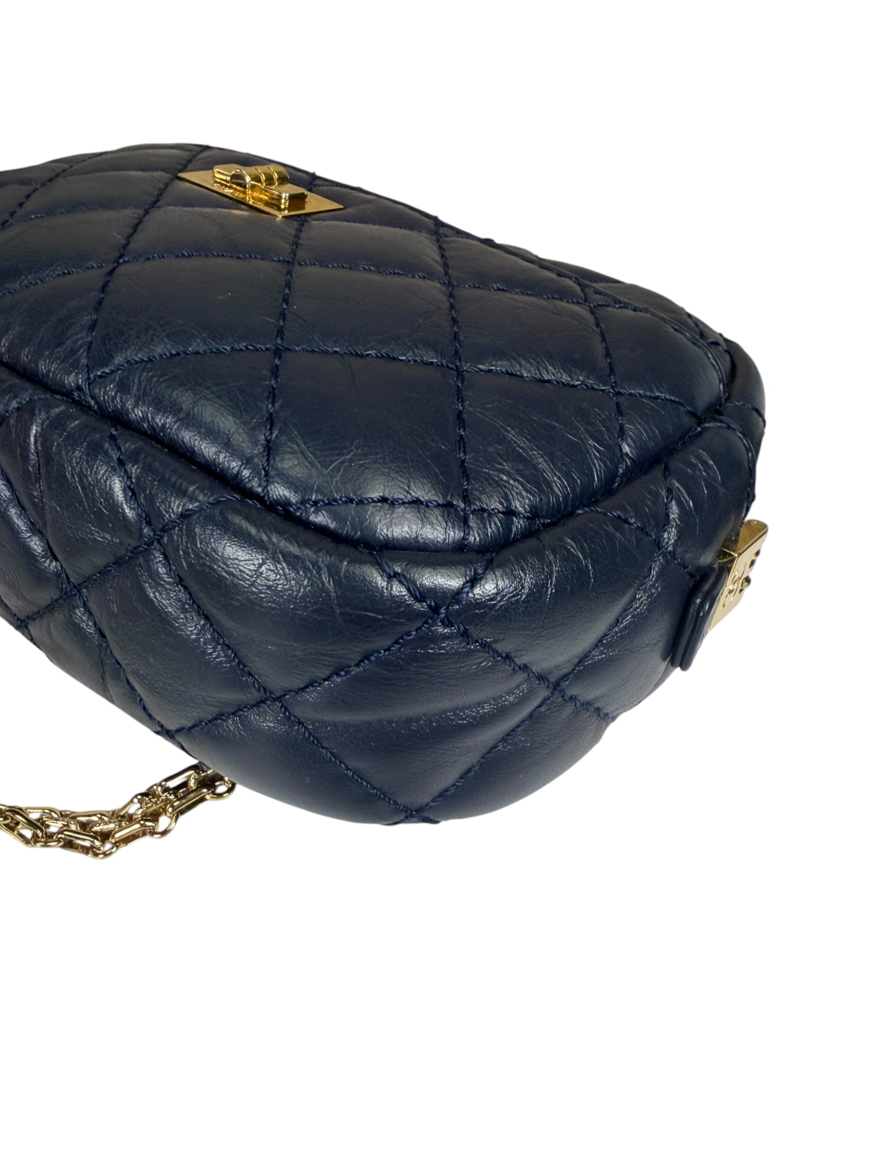 Chanel Navy Quilted Lambskin Small Camera Bag 2019