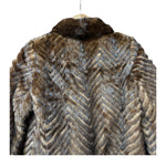 Vintage Hazel Brown Chevron Stripped Mink Fur Coat