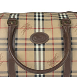 Burberry Beige/Brown Leather House Check Boston Bag