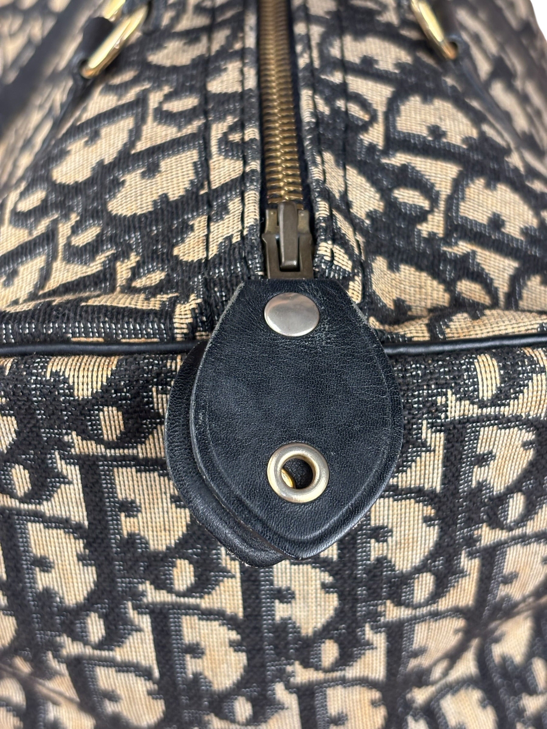 Christian Dior Vintage Navy Trotter Boston Bag