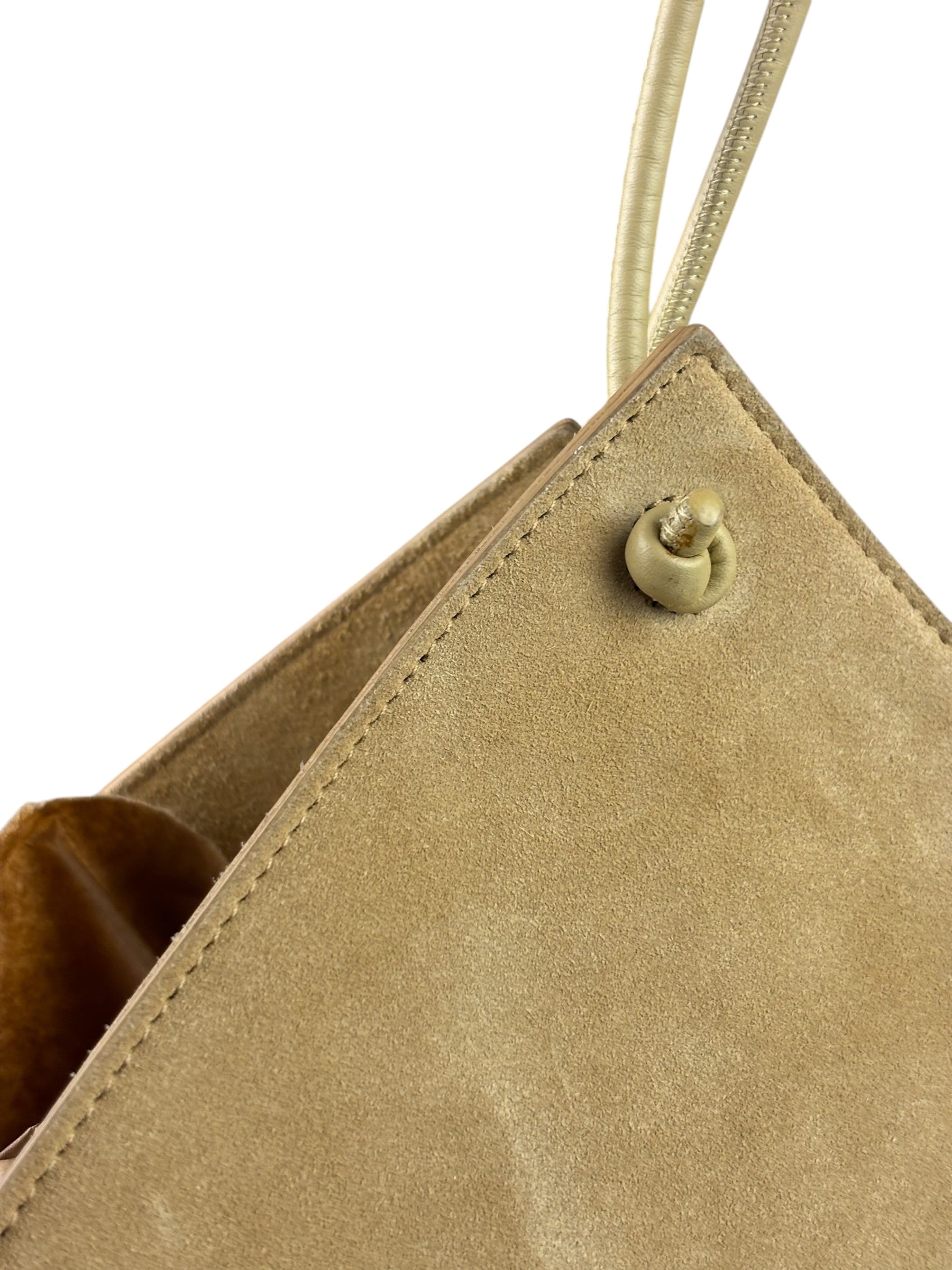 Bottega Veneta Beige Suede/Leather Trim Intrecciato Flower Basket Tote