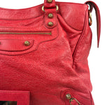 Balenciaga Red Calfskin Rouge Le City Bag