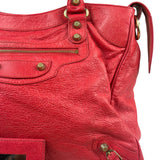 Balenciaga Red Calfskin Rouge Le City Bag