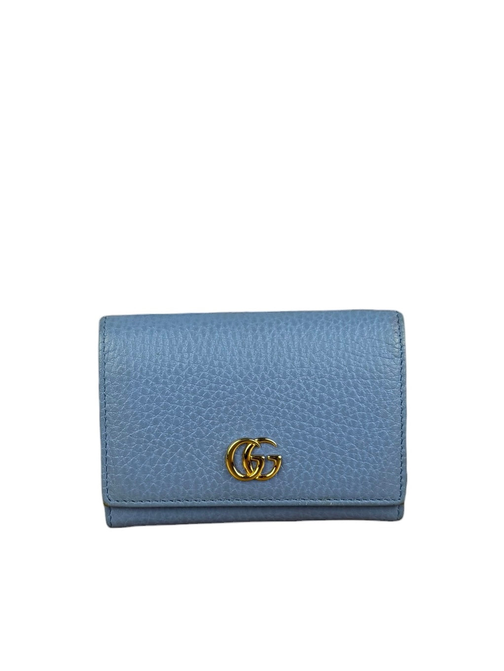 Gucci Blue Leather Marmont Card Case Wallet