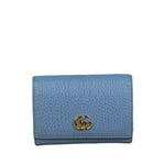 Gucci Blue Leather Marmont Card Case Wallet