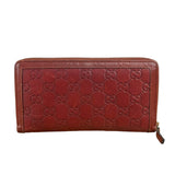 Gucci Burgundy Marmont Leather Guccissima Zip Long Wallet