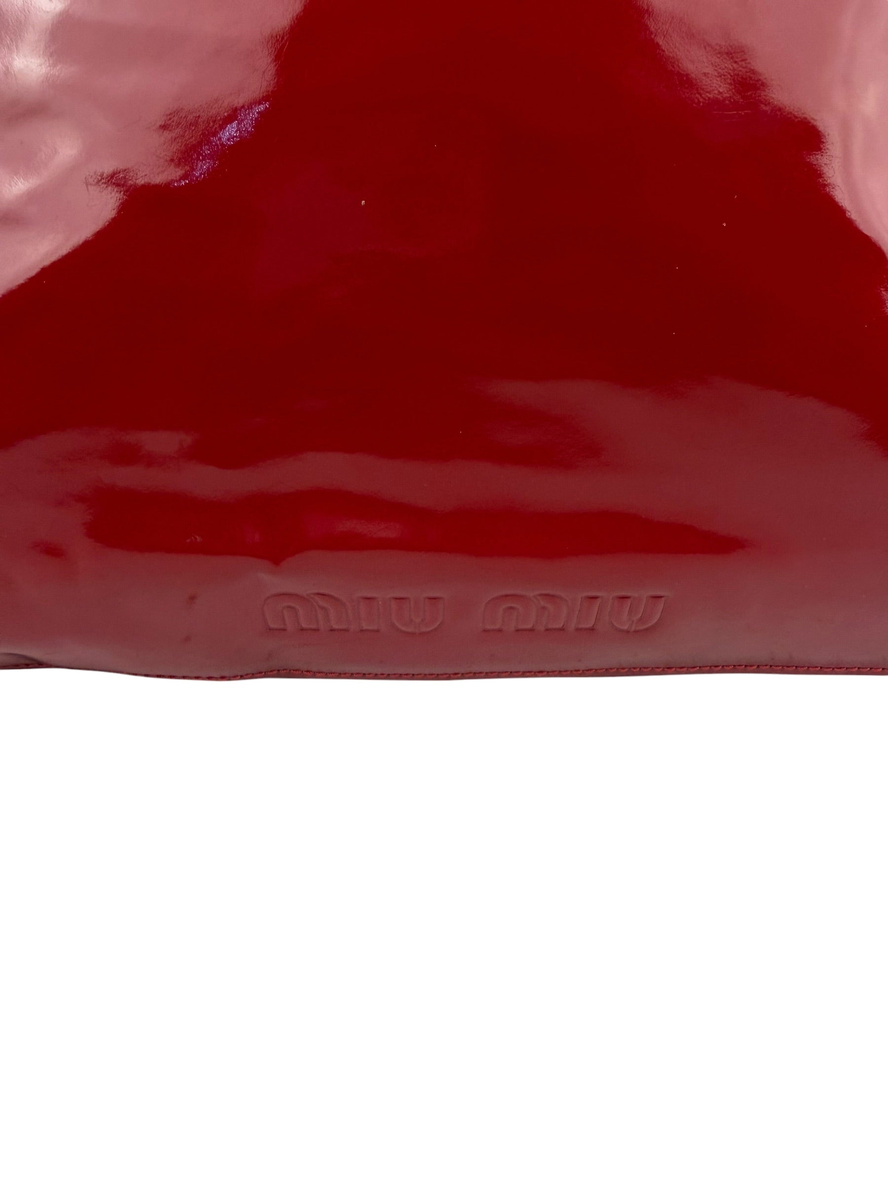 Miu Miu Glossy Candy Red Patent Leather Tote Bag