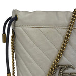 Gucci GG Ivory Leather Marmont Chain Bucket Bag