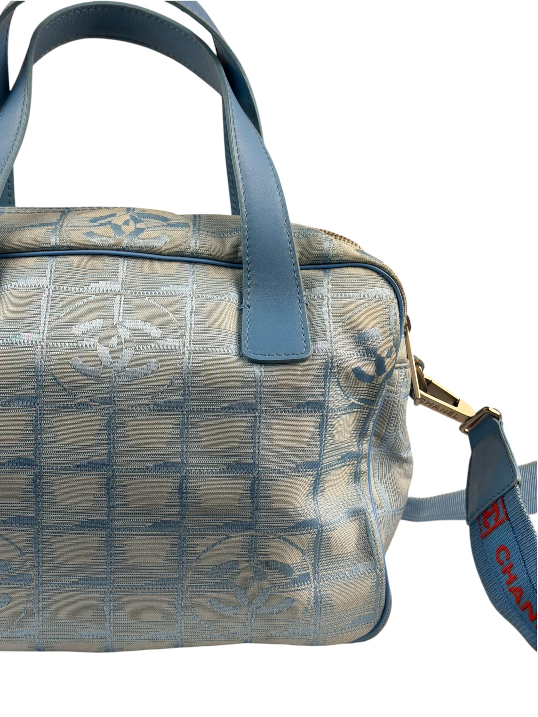 Chanel Blue CC Travel Line Tote Two-Way Bag