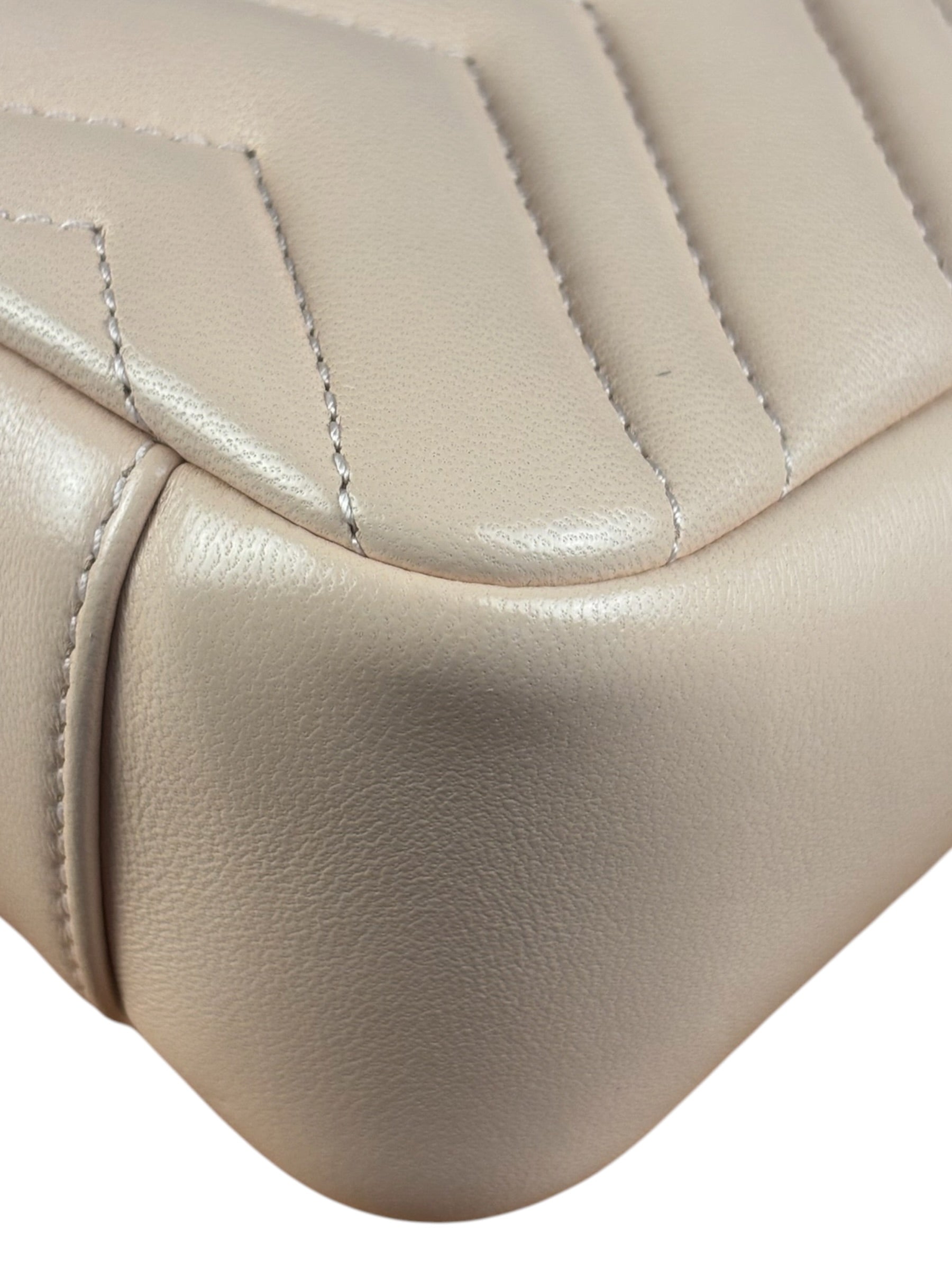 Gucci Pink Beige Leather Marmont Matelasse Small Shoulder Bag