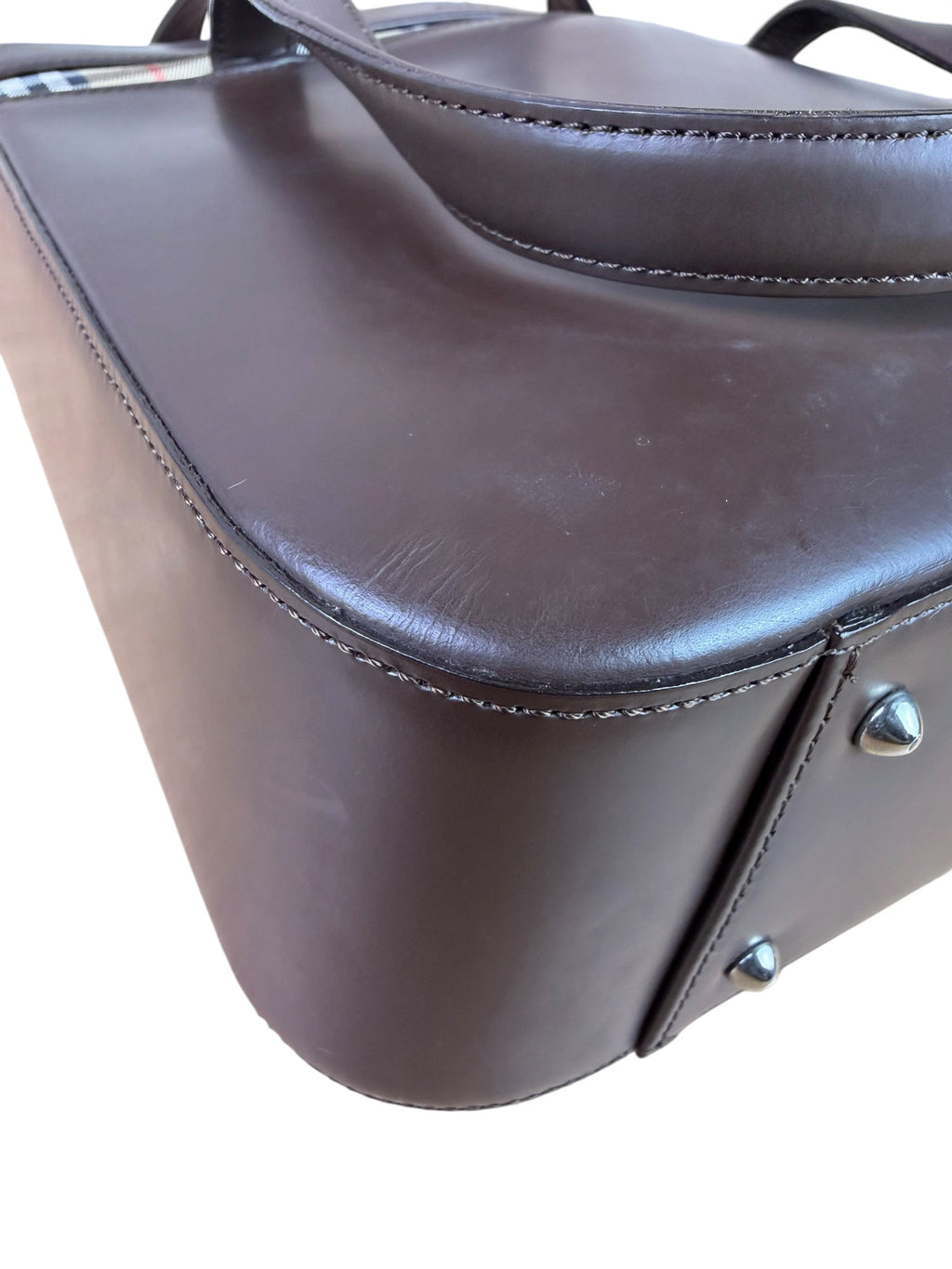 Burberry Brown Leather House Check Tote
