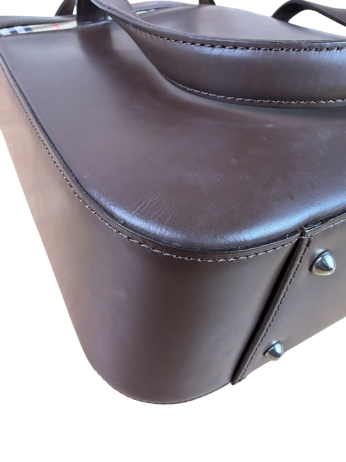 Burberry Brown Leather House Check Tote